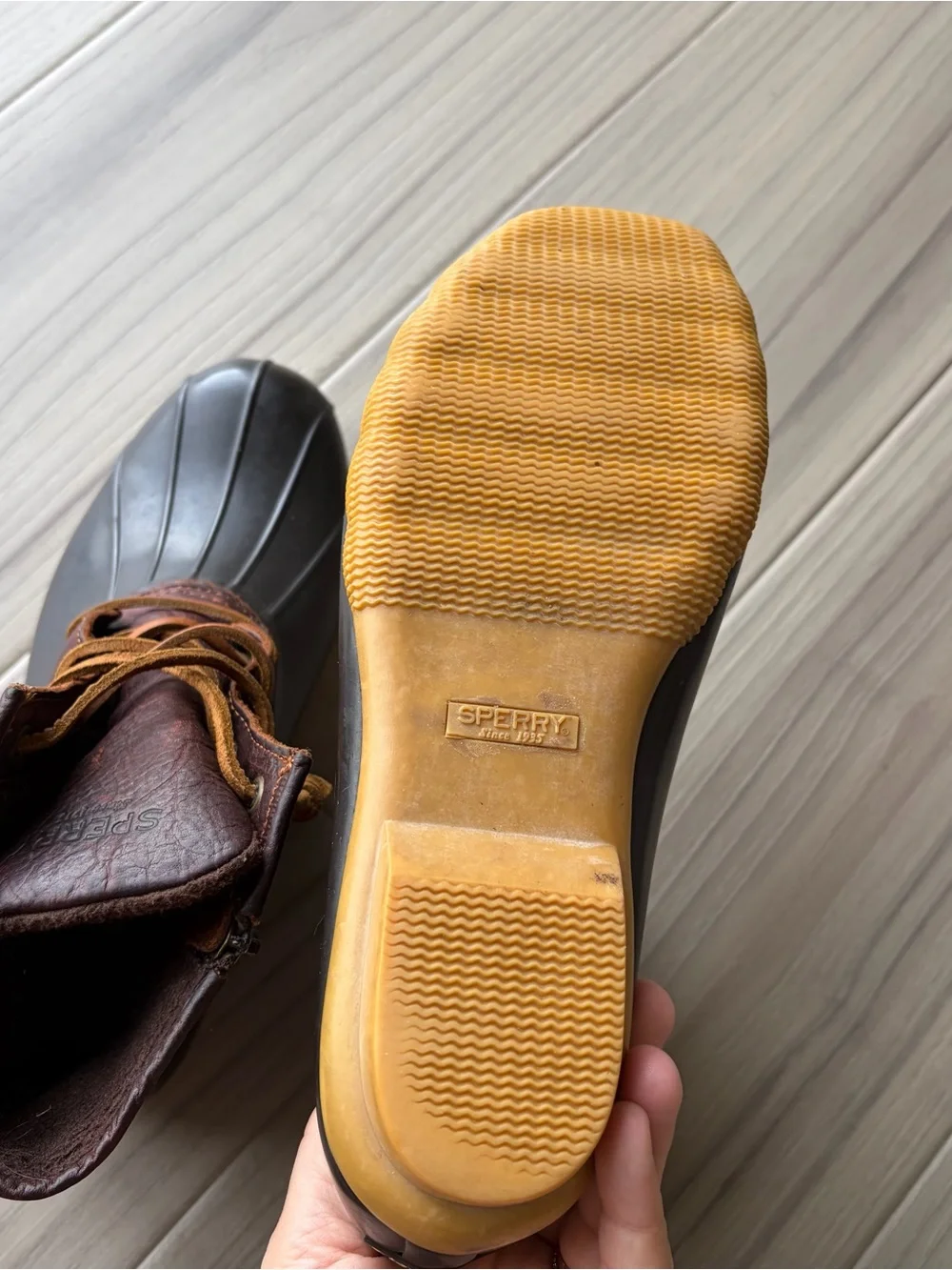 Sperry rubber leather